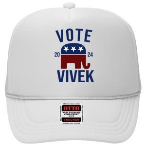 Vote Vivek 2024 Republican Election High Crown Mesh Back Trucker Hat