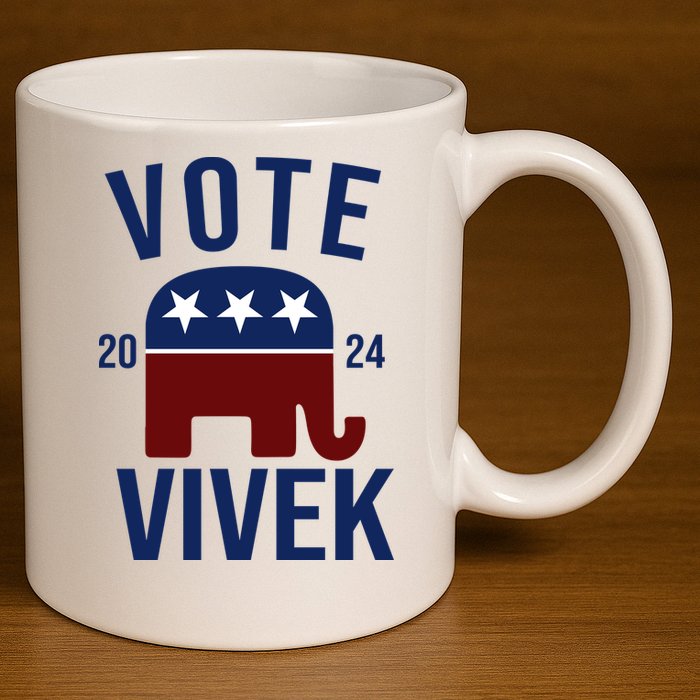 Vote Vivek 2024 Republican Election 11oz C Handle Ceramic Mug