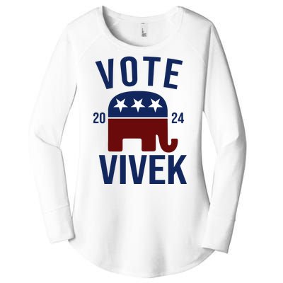 Vote Vivek 2024 Republican Election Women's Perfect Tri Tunic Long Sleeve Shirt