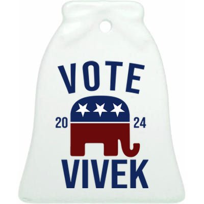 Vote Vivek 2024 Republican Election Ceramic Bell Ornament