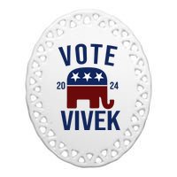 Vote Vivek 2024 Republican Election Ceramic Oval Ornament