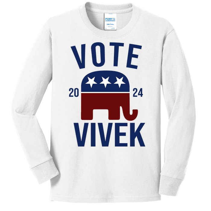 Vote Vivek 2024 Republican Election Kids Long Sleeve Shirt