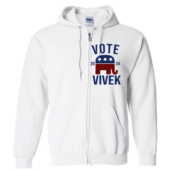 Vote Vivek 2024 Republican Election Full Zip Hoodie