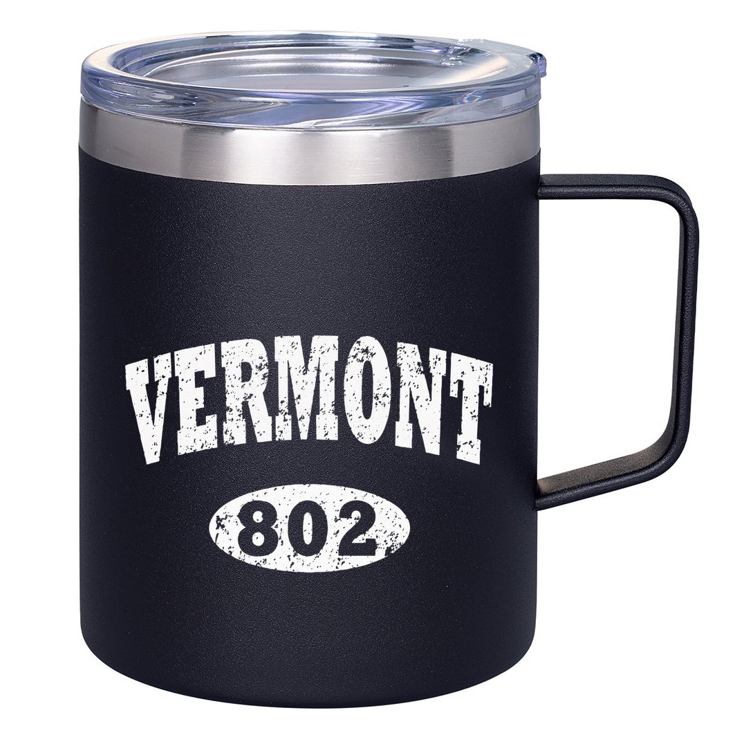 Vermont . Vintage Area Code 802 12oz Stainless Steel Coffee Mug