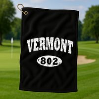 Vermont . Vintage Area Code 802 Golf Towel