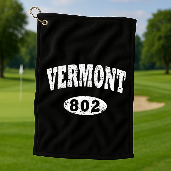 Vermont . Vintage Area Code 802 Golf Towel