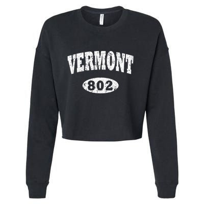 Vermont . Vintage Area Code 802 Cropped Pullover Crew