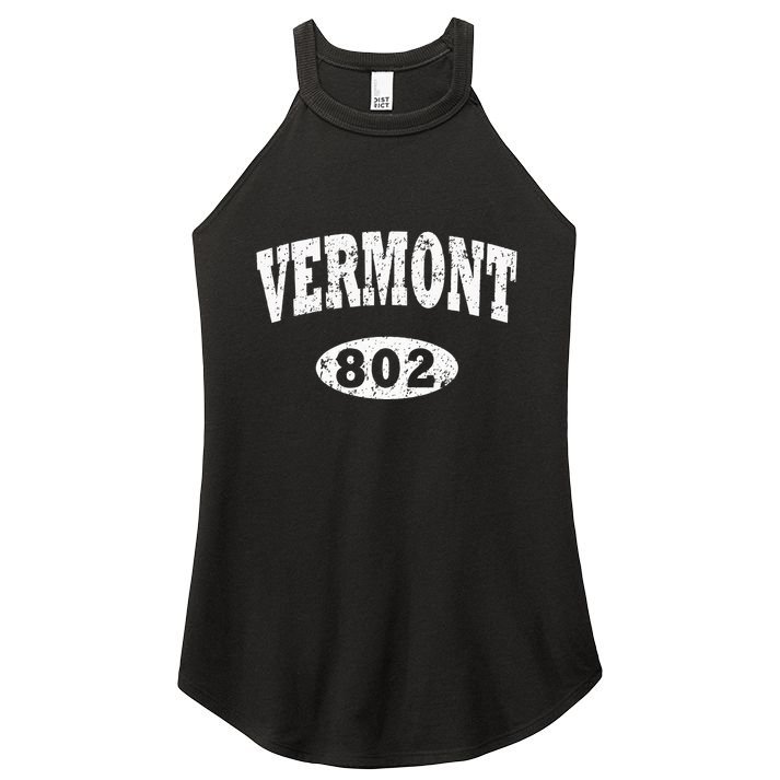Vermont . Vintage Area Code 802 Women's Perfect Tri Rocker Tank