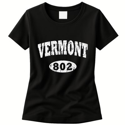 Vermont . Vintage Area Code 802 Womens T-Shirt