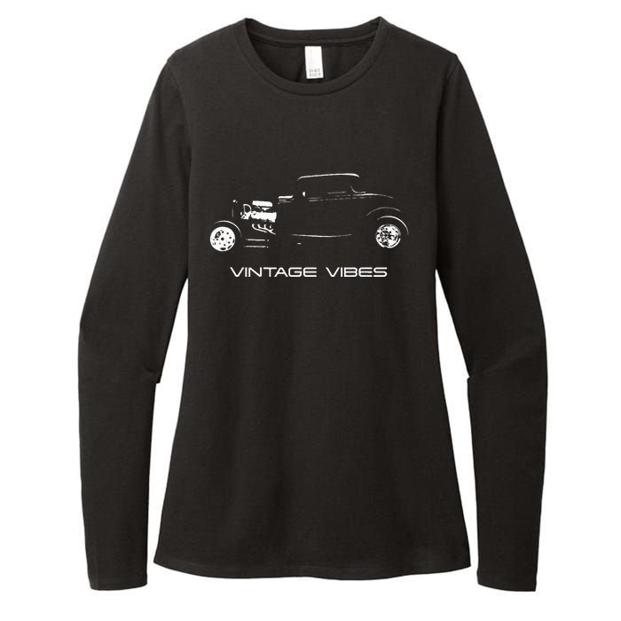 Vintage Vibes Automotive Nostalgia Classic Hotrod Car Womens CVC Long Sleeve Shirt