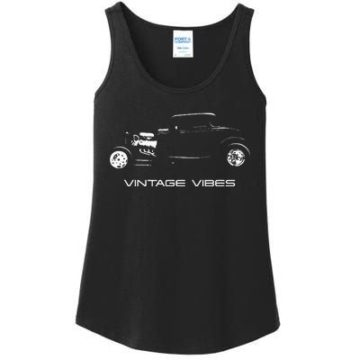 Vintage Vibes Automotive Nostalgia Classic Hotrod Car Ladies Essential Tank