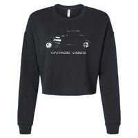 Vintage Vibes Automotive Nostalgia Classic Hotrod Car Cropped Pullover Crew