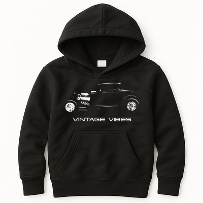 Vintage Vibes Automotive Nostalgia Classic Hotrod Car Kids Hoodie