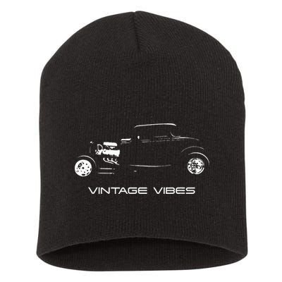 Vintage Vibes Automotive Nostalgia Classic Hotrod Car Short Acrylic Beanie