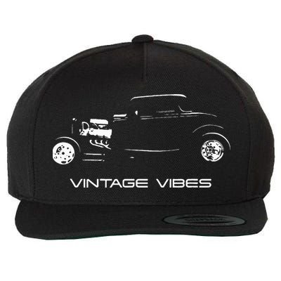 Vintage Vibes Automotive Nostalgia Classic Hotrod Car Wool Snapback Cap