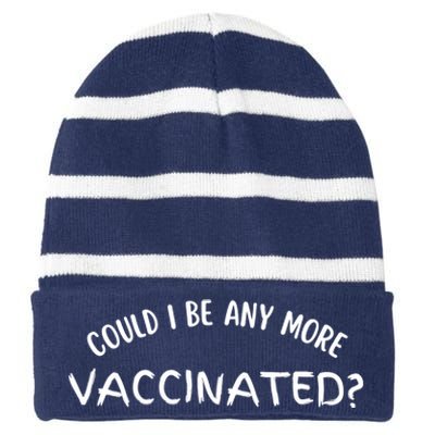 Vaccinated Striped Beanie with Solid Band