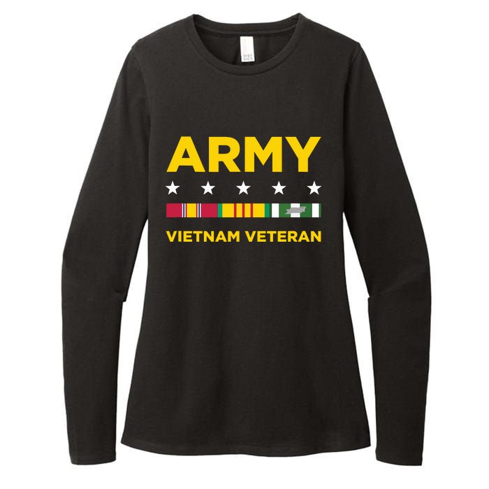 Vietnam Veteran Army Womens CVC Long Sleeve Shirt