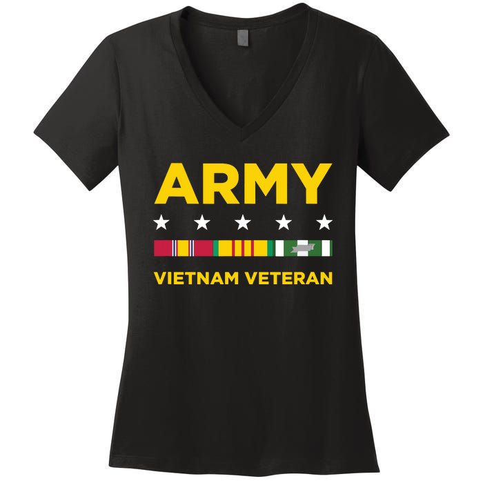 Vietnam Veteran Army Women's V-Neck T-Shirt