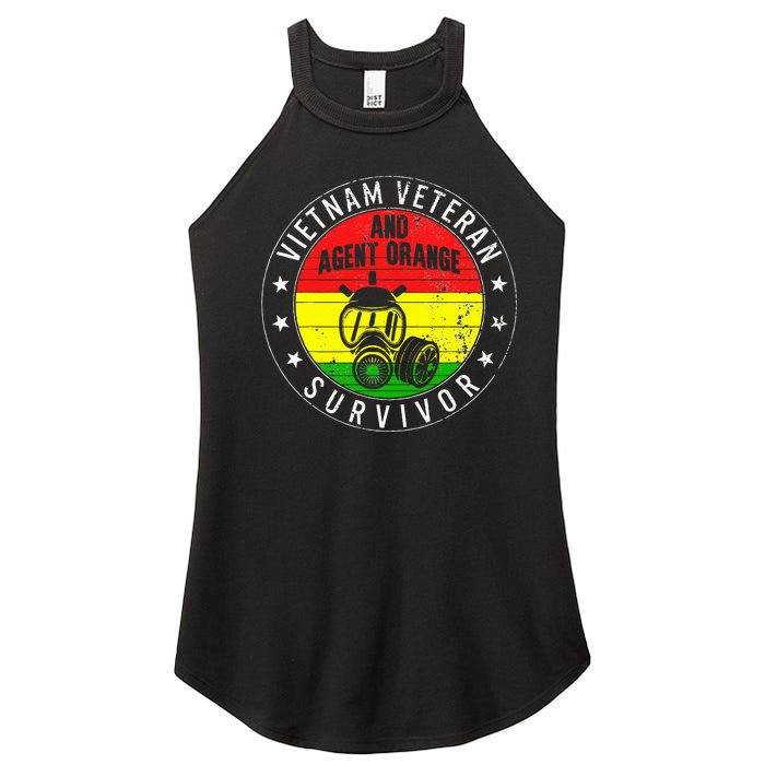 Vietnam Veteran And Orange Agent Survivor Veterans Day Women’s Perfect Tri Rocker Tank