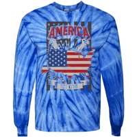 Vintage Veteran's Army American Us Flag America Since 1776 Funny Gift Tie-Dye Long Sleeve Shirt