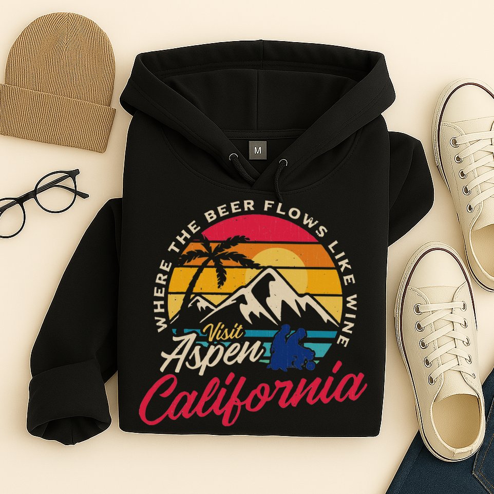 Vintage Visit Aspen California Dumb Dumber Spot Retro Hoodie