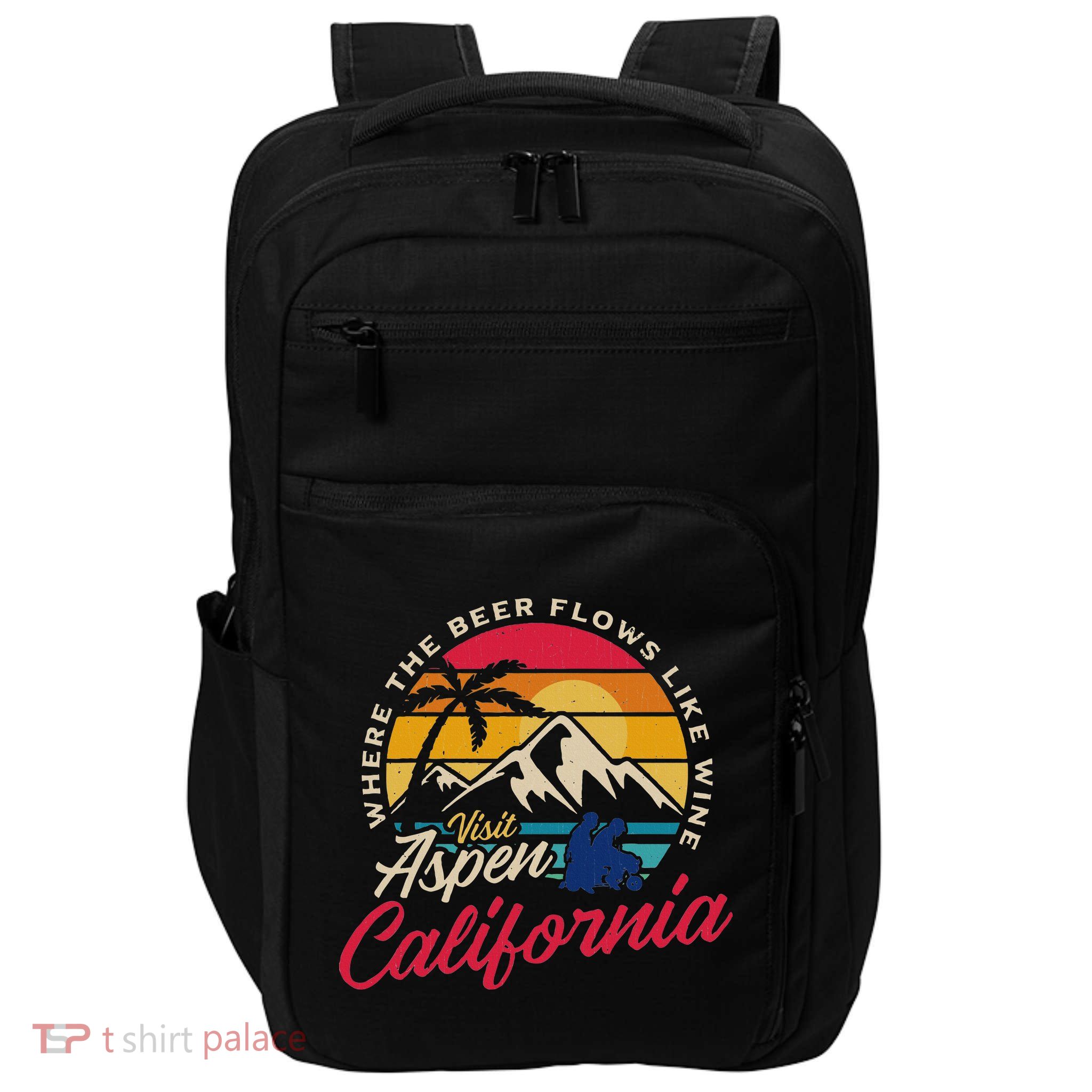 Vintage Visit Aspen California Dumb Dumber Spot Retro Impact Tech Backpack