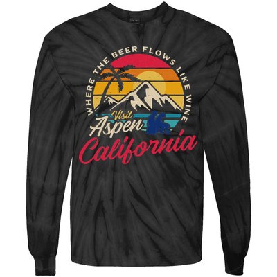 Vintage Visit Aspen California Dumb Dumber Spot Retro Tie-Dye Long Sleeve Shirt