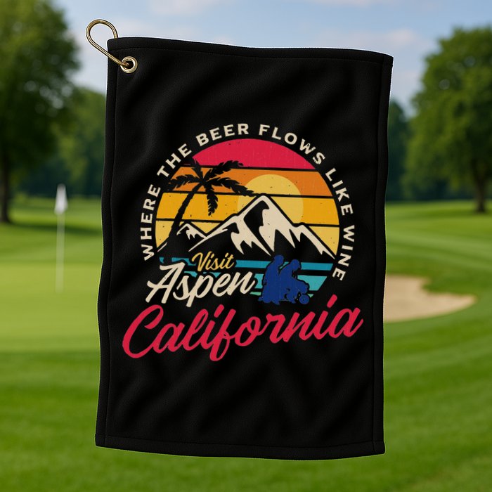 Vintage Visit Aspen California Dumb Dumber Spot Retro Golf Towel