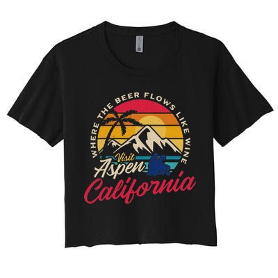 Vintage Visit Aspen California Dumb Dumber Spot Retro Crop Top