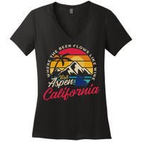 Vintage Visit Aspen California Dumb Dumber Spot Retro Women's V-Neck T-Shirt