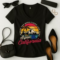 Vintage Visit Aspen California Dumb Dumber Spot Retro Women's V-Neck T-Shirt