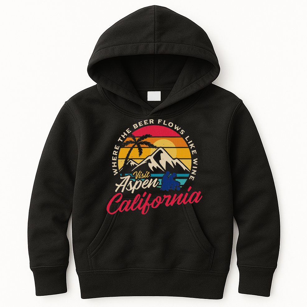 Vintage Visit Aspen California Dumb Dumber Spot Retro Kids Hoodie