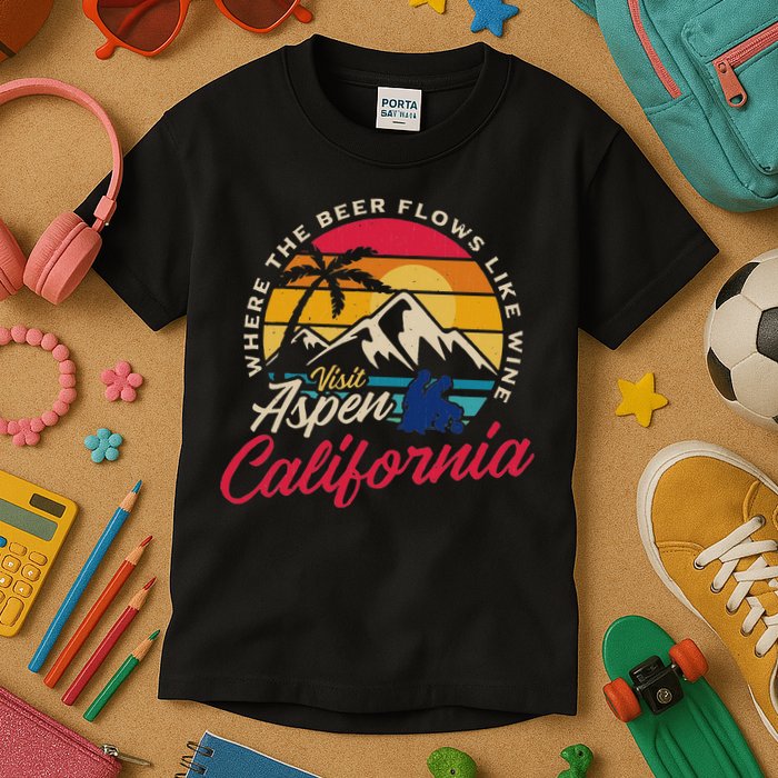 Vintage Visit Aspen California Dumb Dumber Spot Retro Kids T-Shirt