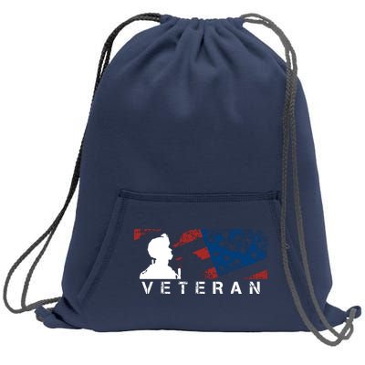 Veteran Vintage American Flag, Veterans Day Sweatshirt Cinch Pack Bag