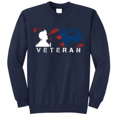 Veteran Vintage American Flag, Veterans Day Tall Sweatshirt