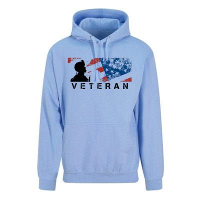 Veteran Vintage American Flag, Veterans Day Unisex Surf Hoodie