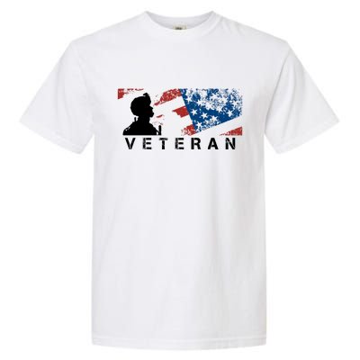 Veteran Vintage American Flag, Veterans Day Garment-Dyed Heavyweight T-Shirt