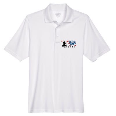 Veteran Vintage American Flag, Veterans Day Men's Origin Performance Pique Polo