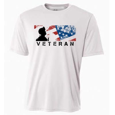 Veteran Vintage American Flag, Veterans Day Cooling Performance Crew T-Shirt