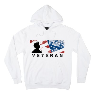 Veteran Vintage American Flag, Veterans Day Hoodie