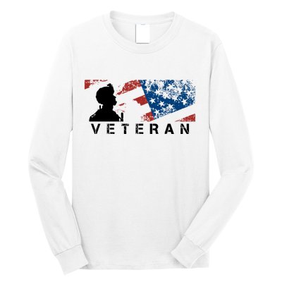 Veteran Vintage American Flag, Veterans Day Long Sleeve Shirt