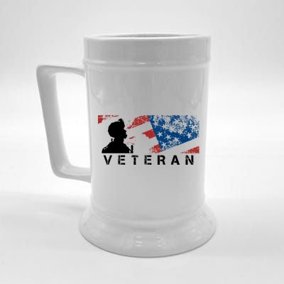 Veteran Vintage American Flag, Veterans Day Beer Stein