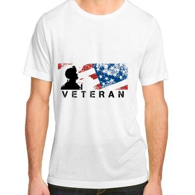 Veteran Vintage American Flag, Veterans Day Adult ChromaSoft Performance T-Shirt