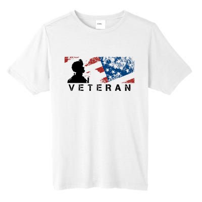 Veteran Vintage American Flag, Veterans Day Tall Fusion ChromaSoft Performance T-Shirt