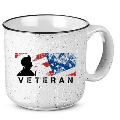 Veteran Vintage American Flag, Veterans Day 15oz Campfire Ceramic Mug