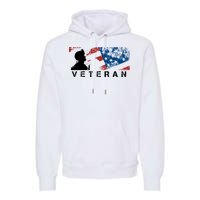 Veteran Vintage American Flag, Veterans Day Premium Hoodie