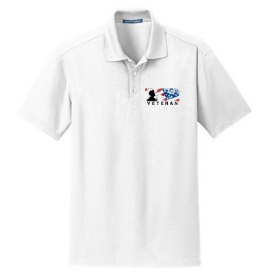 Veteran Vintage American Flag, Veterans Day Dry Zone Grid Polo