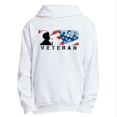 Veteran Vintage American Flag, Veterans Day Urban Pullover Hoodie