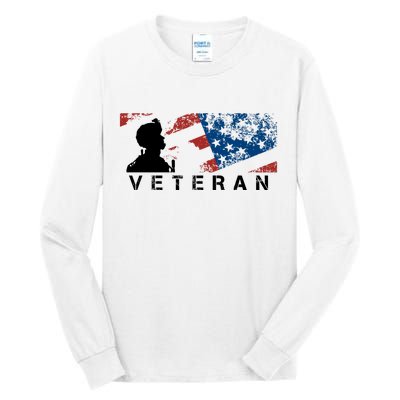 Veteran Vintage American Flag, Veterans Day Tall Long Sleeve T-Shirt