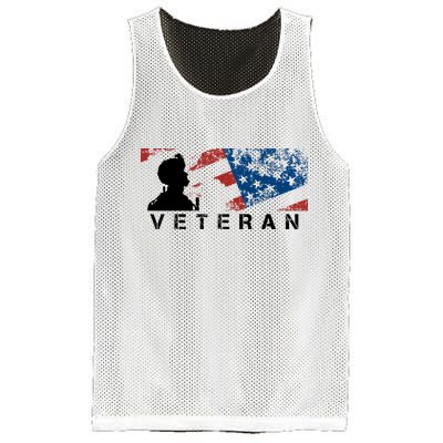 Veteran Vintage American Flag, Veterans Day Mesh Reversible Basketball Jersey Tank